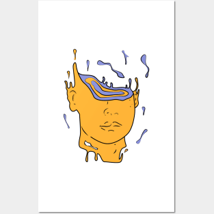 psychedelic abstract portrait (YELLOW) Posters and Art